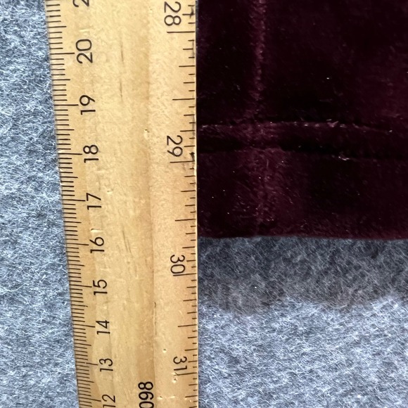 Gloria Vanderbilt Velour Lounge Pants Burgundy Drawstring Waist Wide Leg Size M - Picture 3 of 8